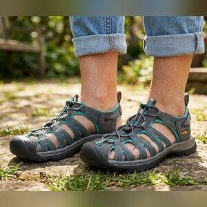 Keen Gray Teal Sport Sandals Women’s Size 7 EU 39.5 Waterproof Hiking Shoes